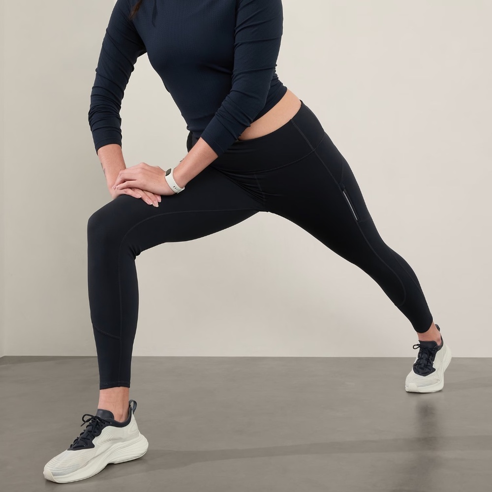 New Athleta Rainier High Rise Legging UPF 40+ Navy Blue Large L NWT $109